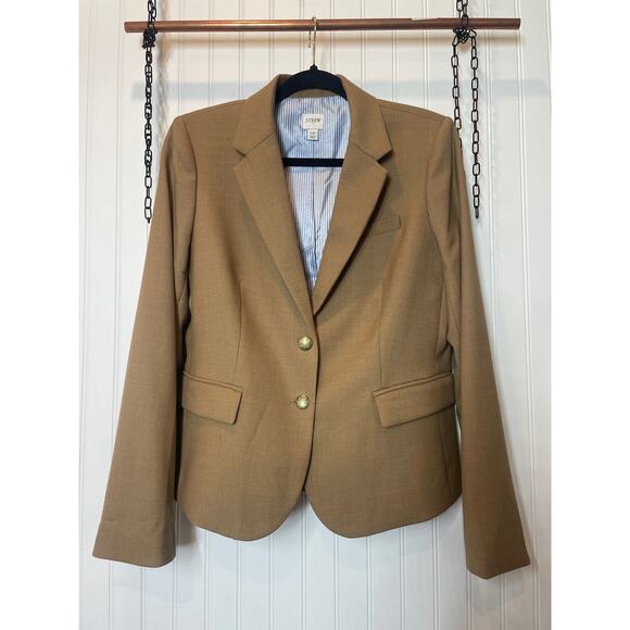 J. Crew Jackets & Blazers - J. Crew Mercantile Schoolboy Blazer Jacket Camel Tan Gold Hardware Size 12